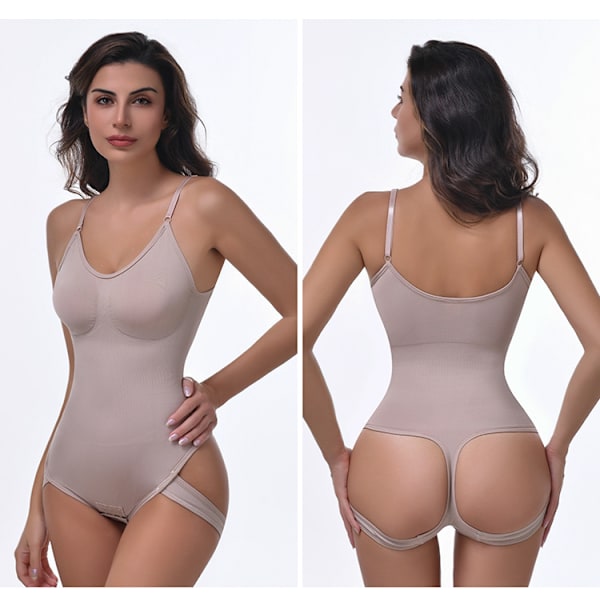 Sömnlös Formgivande Helkroppsshaper Tanga Bodysuit Khaki M