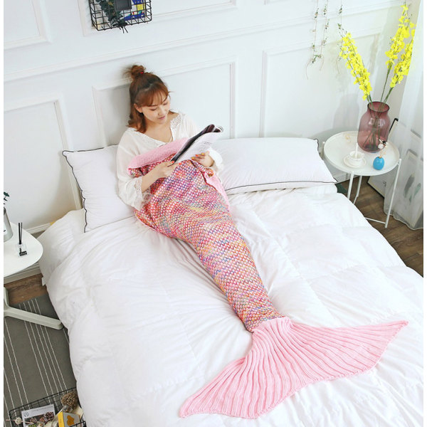 Mermaid Tail Förtjockad Faux Cashmere filt för vintern Grey 140*70cm