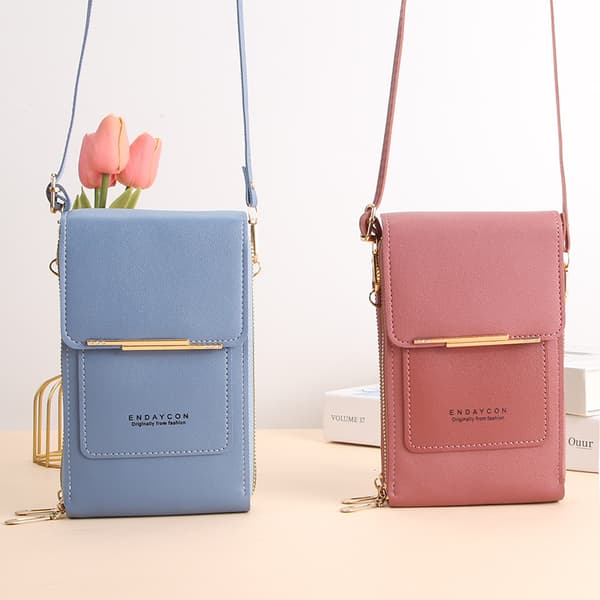 Stöldskyddad Läder Väska, Telefon Crossbody Väskor för Kvinnor green