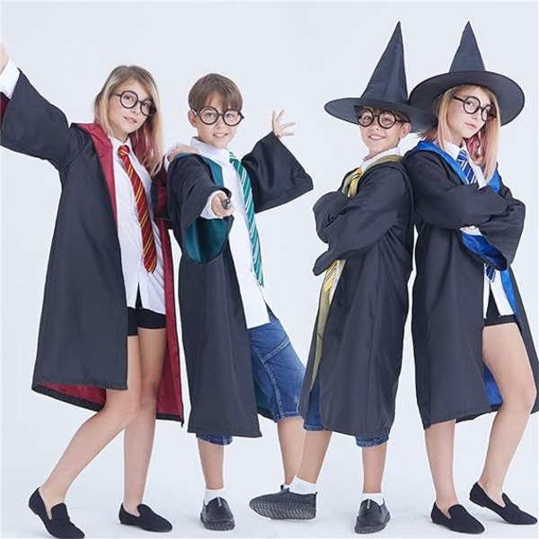 Magikerrock Kostym Halloween Trollkarl Häxor Cosplay Hufflepuff L