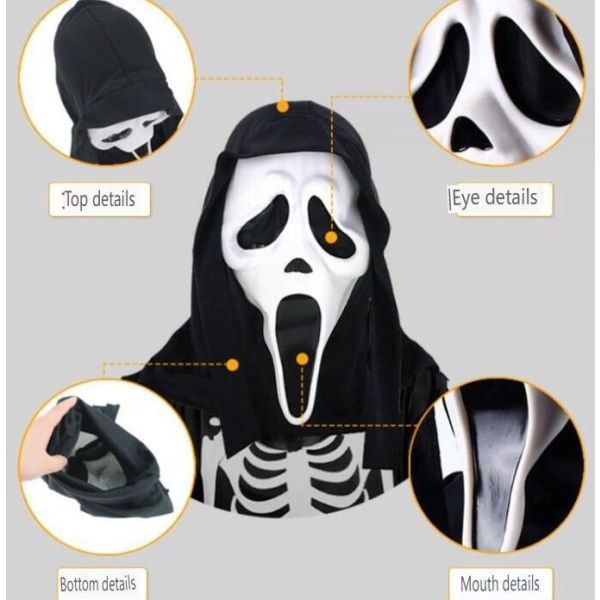 Halloween Skräck Mask Huvudbonader För Vuxna Style4