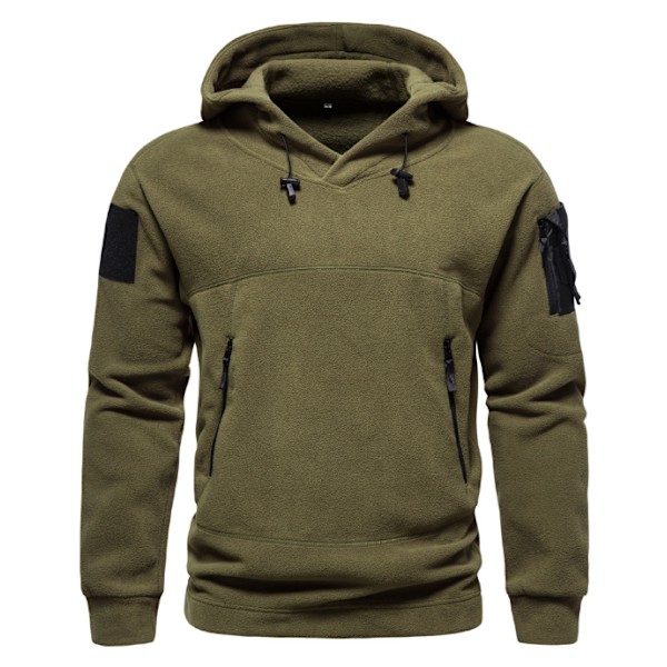Långärmade luvtröjor i fleece för män green L