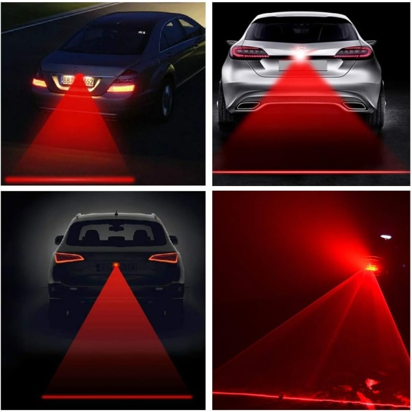 Universal Bil Bak Röd Laser Anti-Collision Dim Varningsljus