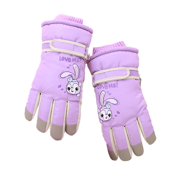 Skiglover for barn, vanntette og vindtette vinterhansker Beige