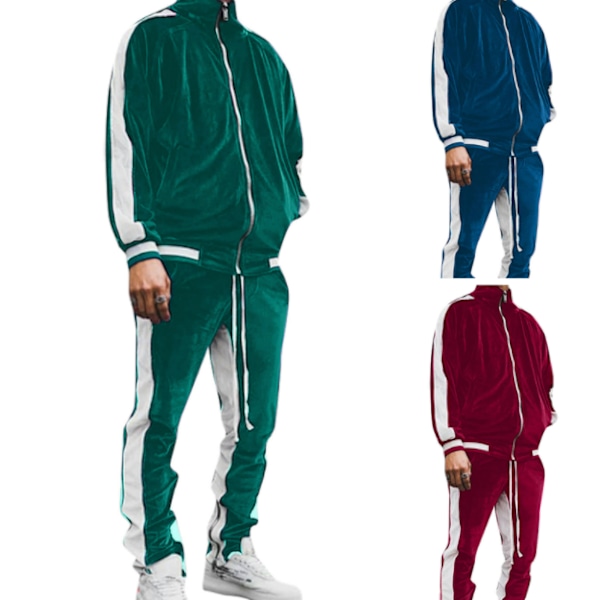 Sports clash casual guld sammet herrkostym grey xl
