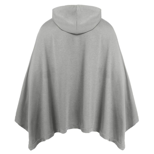 Unisex Casual Hættetrøje Poncho Kappe med Lomme Grey 2XL