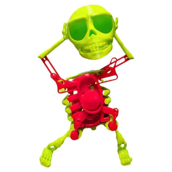Dansande skelett, rolig gunga Litet skelett Figurleksak Inbyggd musik green