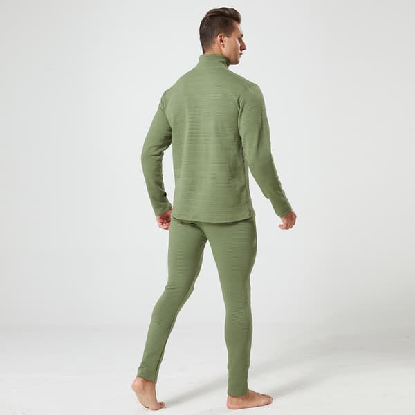 Män's Termisk Underkläder Långa Byxor Set Green L