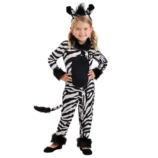 Zebra Kostume til Børn - Cosplay Halloween Dyredragt M