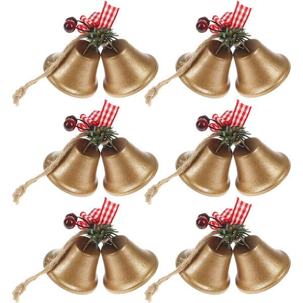 6 st julblossor, metallblossor för att hänga i trädet Gold