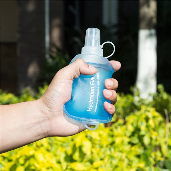 TPU Foldbar Løpevannflaske, Myk Vannflaske Transparently 250ML