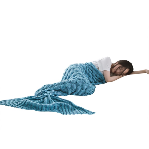 Mermaid Tail Blanket Virkad Mermaid Blanket Blue 90*195cm
