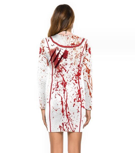 Halloween Cos Nurse Walker Pitkähihainen Mekko M