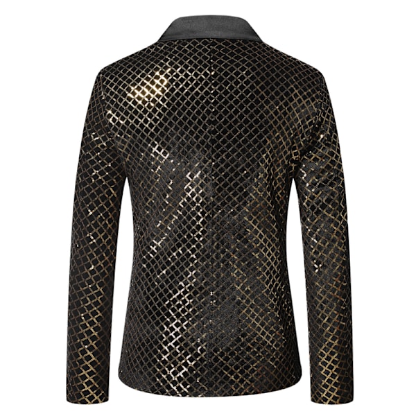 Sequin Blazer Mænd - Smokingjakke Sequin Suit Mænd Sportsfrakker Gold XL