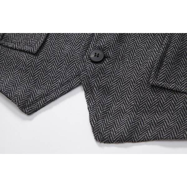 Herrar Casual Singelknäppt Väst Dark Gray M