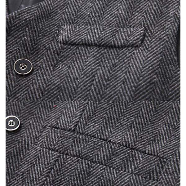 Herrar Slim Fit Dubbelknäppt Väst Dark Gray M