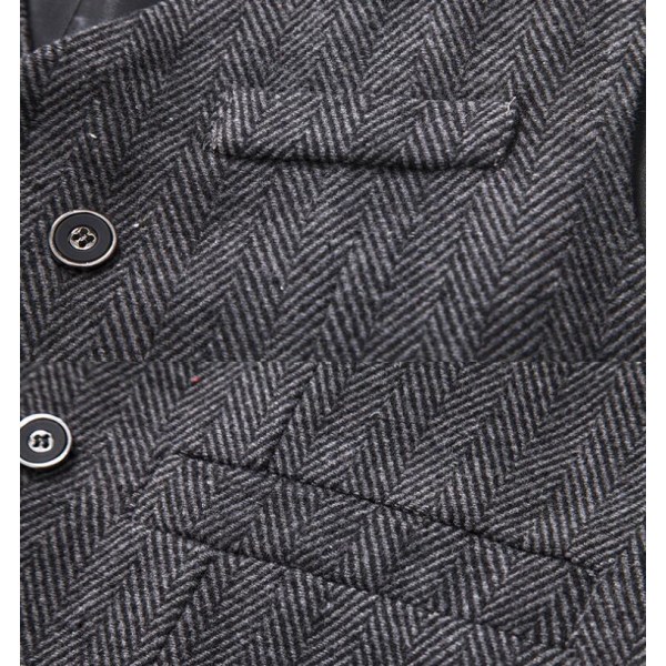 Mænds Slim Fit Dobbeltbrystet Suit Vest Dark Gray 2XL