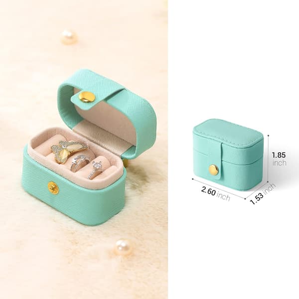 Mini Ringförvaringslåda Organizer Resesmyckeskrin Blue