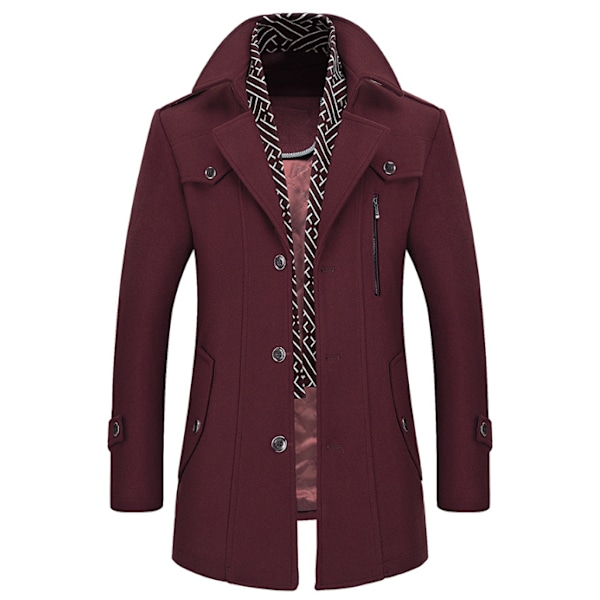 Herrar Herringbone Tweed Lång Kavaj Red M