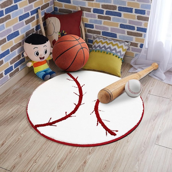 Barnmatta Basketboll Rund Matta Matta Golv Stolmatta D1