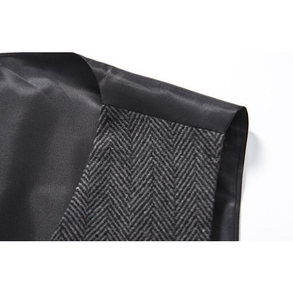 Herrar Slim Fit Dubbelknäppt Väst Dark Gray M