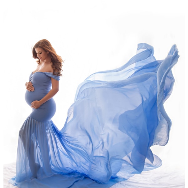 Gravidklänning för fotografering Gravidklänningar blue