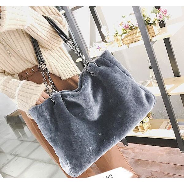 Pelslook-Taske til Kvinder Grey