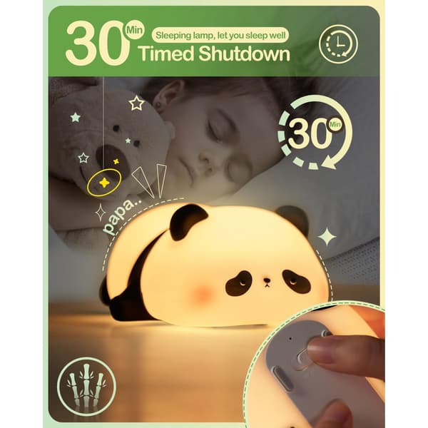 Söt Panda Night Light, LED Squishy Novelty Animal Night Lamp