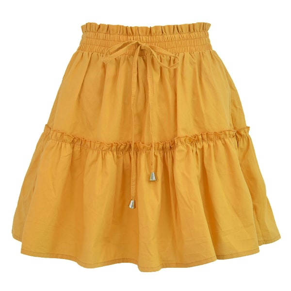 Kort kjol med dragsko för kvinnor Yellow XL