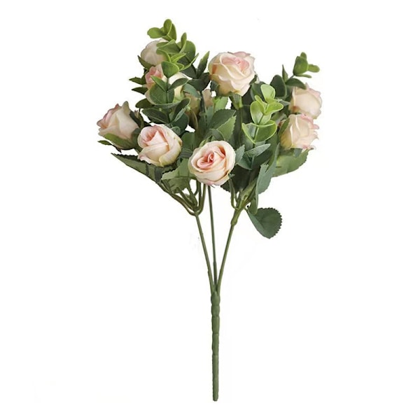 Simulering Rose 5 Branch Artificiell Rose Flower Champagne