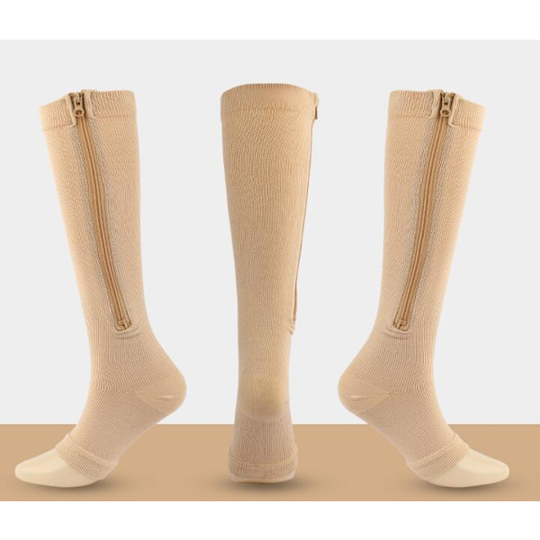 2 par Stretch-leggings med atletisk dragkedja SKIN COLOR