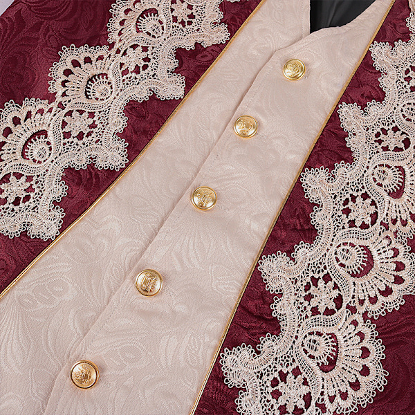 Miesten keskiaikainen steampunk-takki Victorian kirjallisuus retro gootti pukukoodi Red L