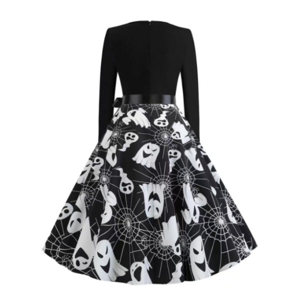 Halloween-asu aikuisille - Pelottava painettu cocktailmekko S