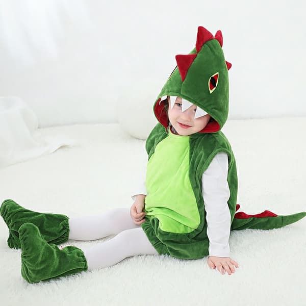 Grön T-Rex Kostym Dinosaur Hoodie Kostym M