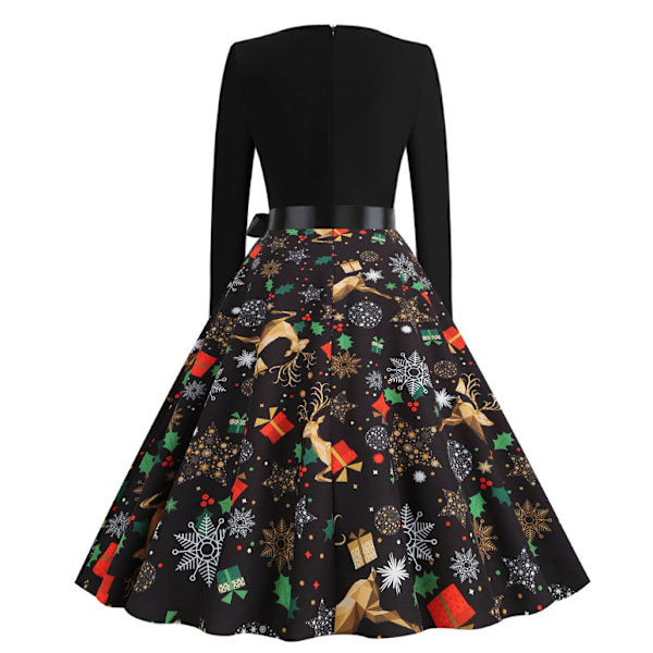 Print Jul Casual Slim Klänning black M