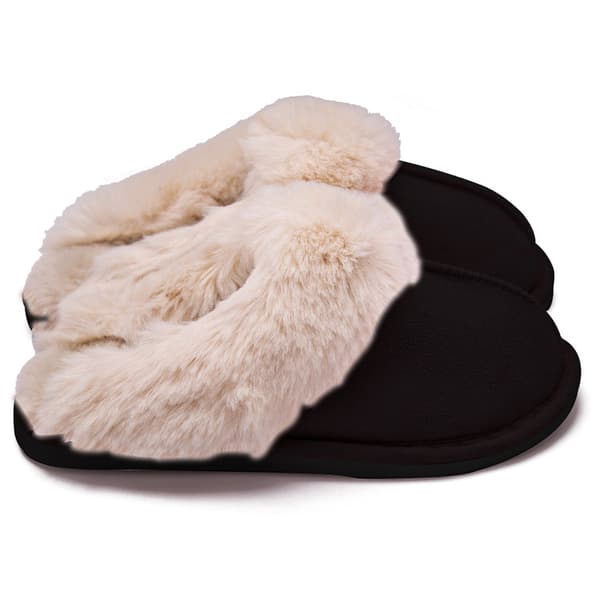 Dame Fuzzy Memory Foam Topplaster Fluffy Vinter Hjemmesko Black 43