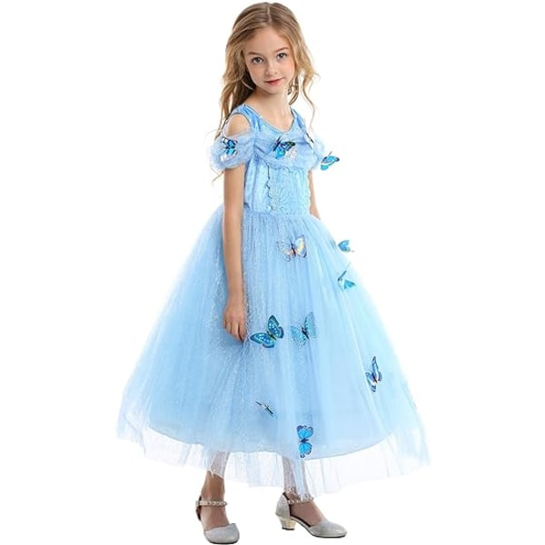 Prinsesse Kostume Kjole Jul Halloween Fødselsdag Rolleleg Cosplay Kostume 110cm