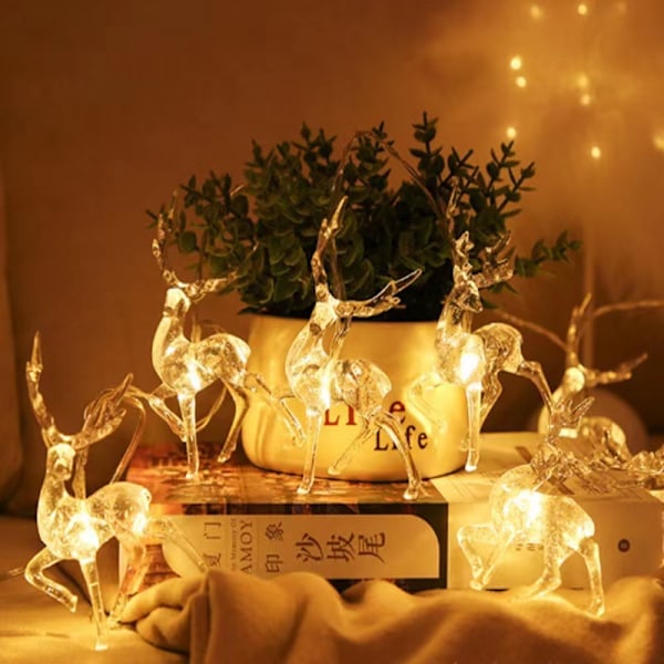 Halloween jul LED älg slingljus warm white 2m