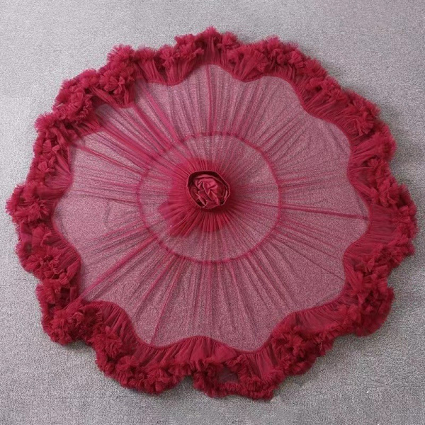 Kvinders Tutu Tulle Skørt Elastisk Højtaljet Lagdelt Skørt Wine Red