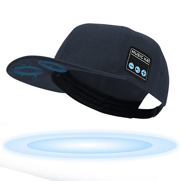 Mössa med Bluetooth högtalare Justerbar Bluetooth hatt Navy blue