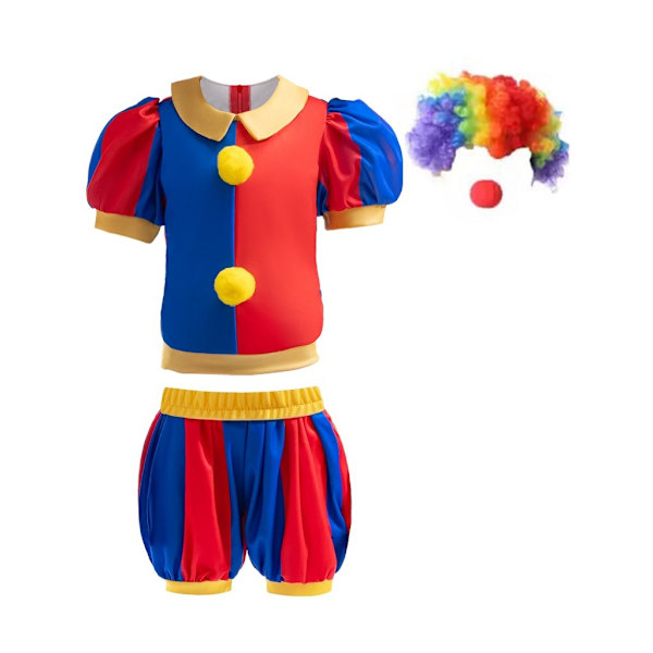 Flickor Clown Kostym Klänning Cirkus Cosplay Set red