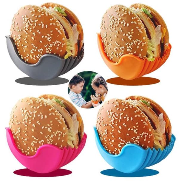 4 st Hamburgerhållare Återanvändbar Hamburger Sandwich Burgerhållare 4pcs