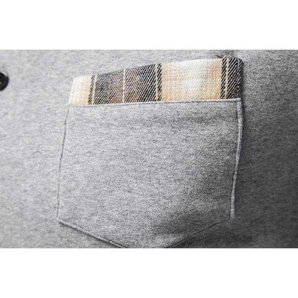 Herrar Långärmad Rutig Patchwork Lapel Casual Skjorta Gray L