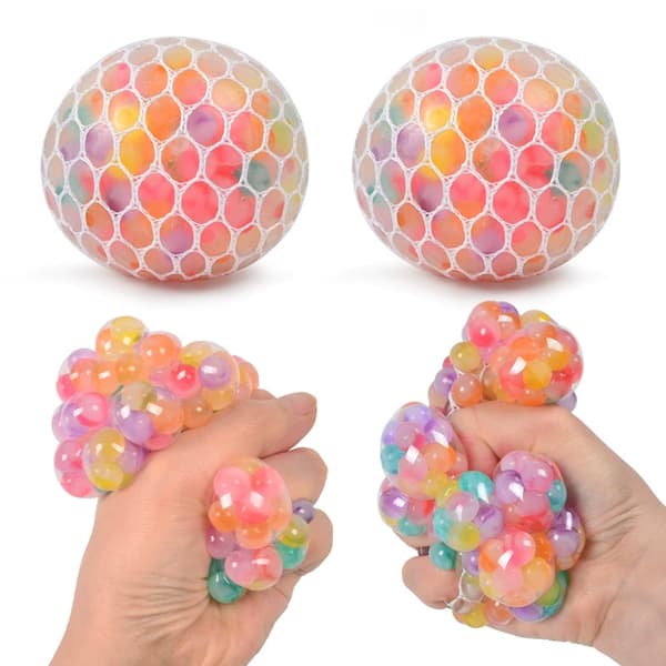 3-pakning Squishy Stressball Klem, Fargesensorisk Leke