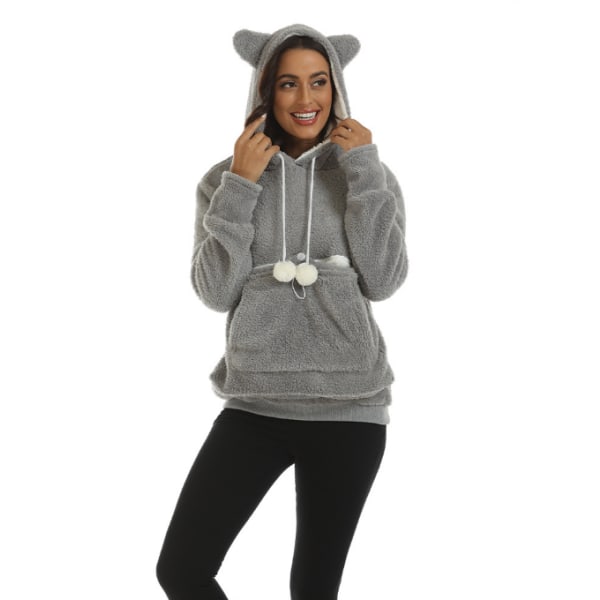 Fuzzy Hoodies Pullover Hoodie dam grey M