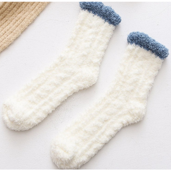 7 Par Damstrumpor med Vaddering, Fuzzy Fleece Hemstrumpor
