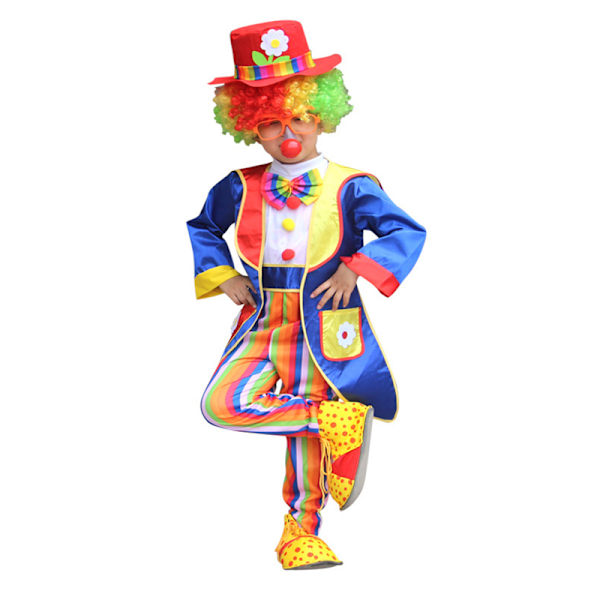 Clown-dräktset för barn Cirkusdräkt Blue M