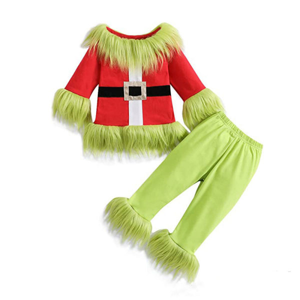 Kids Christmas Cosplay Green Monster Halloween kostymer 120cm