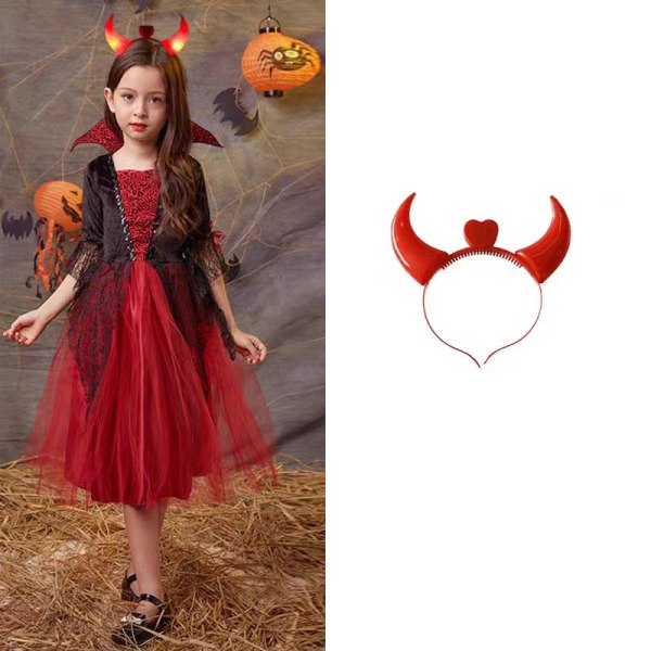 Barnens Retro Vampyrhäxa Halloween-kostym Girl 100