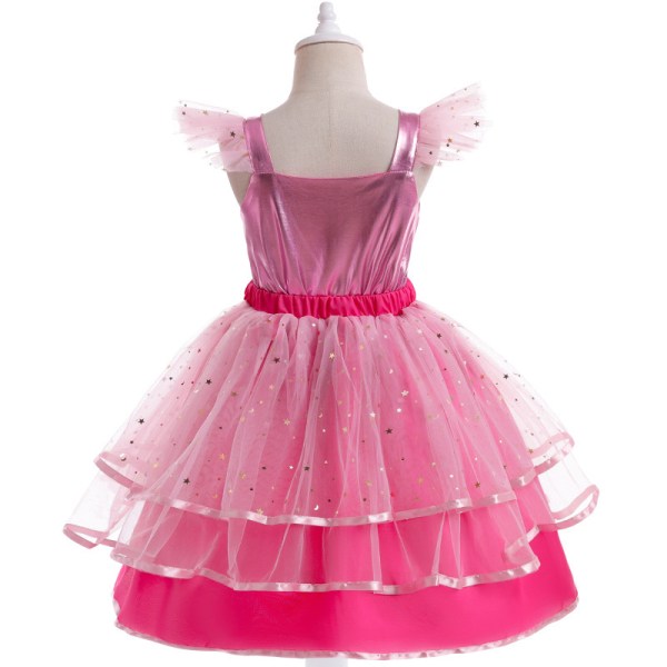 Pige Pink Kostumekjole, Børne Halloween Fødselsdag Cosplay Party Outfit 110cm
